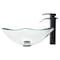Novatto Clear Rectangular Glass Vessel Sink and Eclipse Faucet Set in Matte Black NSFC-317C136MB - alternate 2